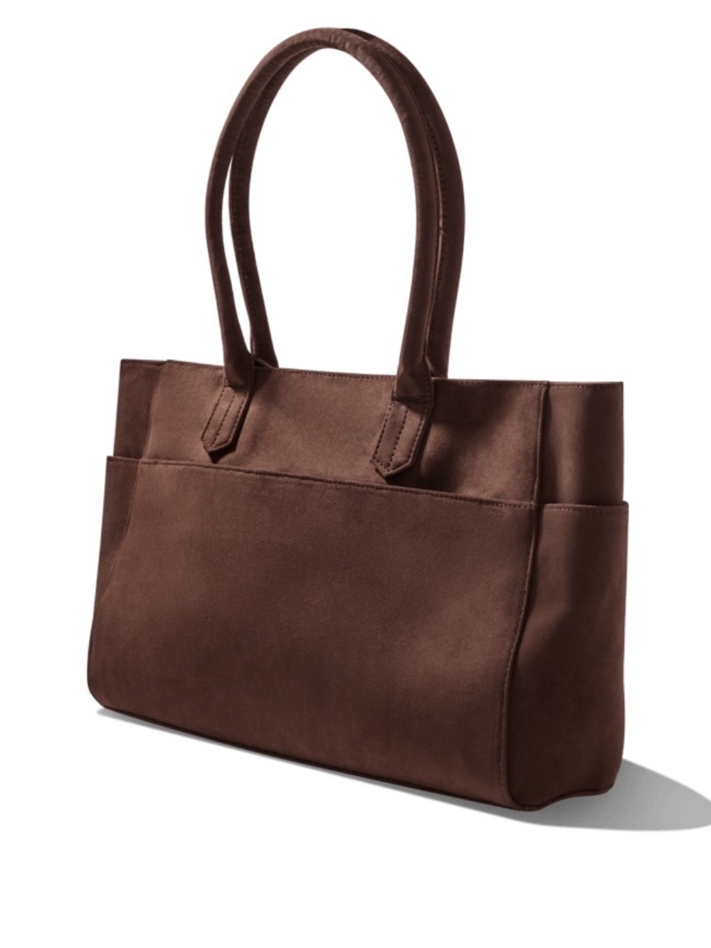 NWT Mali & Lili Faux Suede Tote in Rich Chocolate Brown - Picture 2 of 14